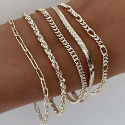 Essential Stacking Bracelet Set- Silver