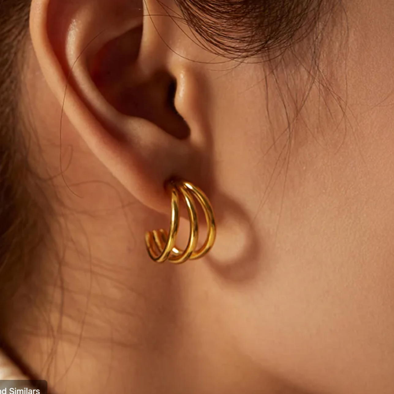 Triple Ring Illusion Earrings